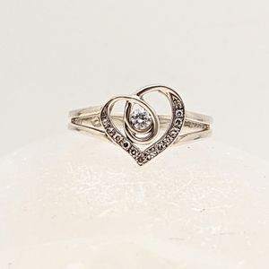 Kirsten Severin Sterling Silver and Diamond Heart Ring